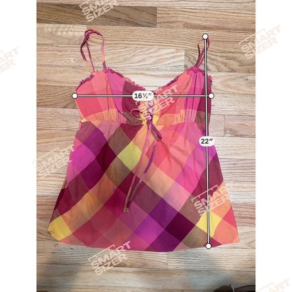 Y2K Aeropostale Babydoll Plaid Cami Top Women Size L Coquette Indie Sleaze - Picture 9 of 9